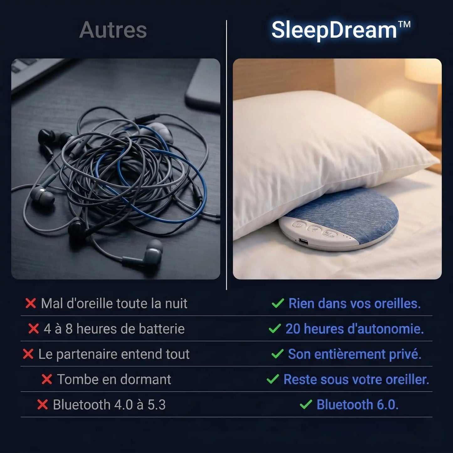 SleepDream™ Haut-parleur d'oreiller