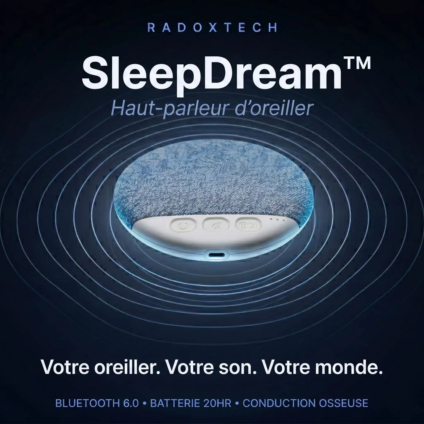 SleepDream™ Haut-parleur d'oreiller