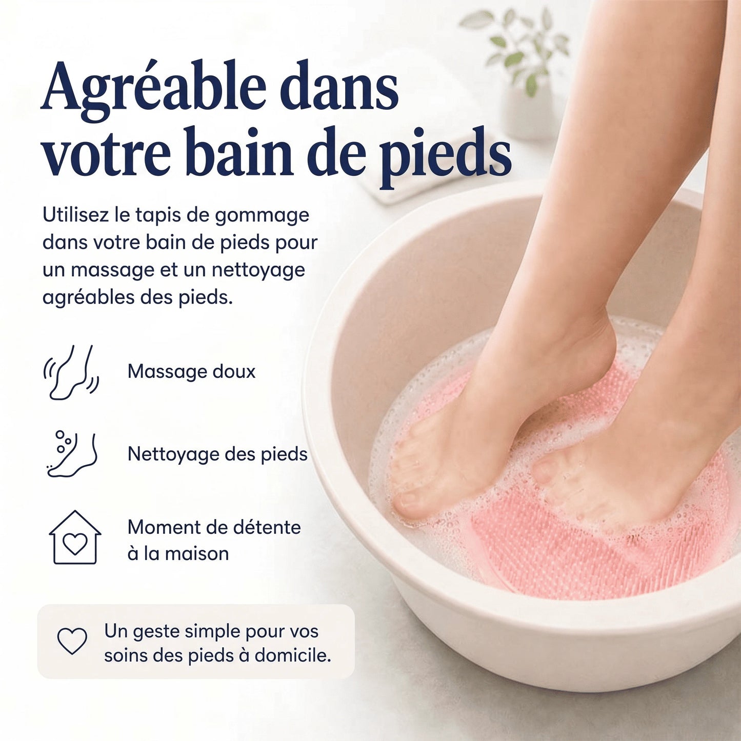 Tapis exfoliant pour les pieds et le corps sous la douche