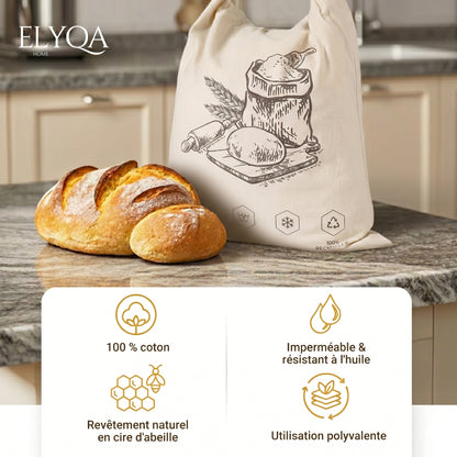 Sac à pain bio en cire d'abeille – 100 % coton et cire d'abeille